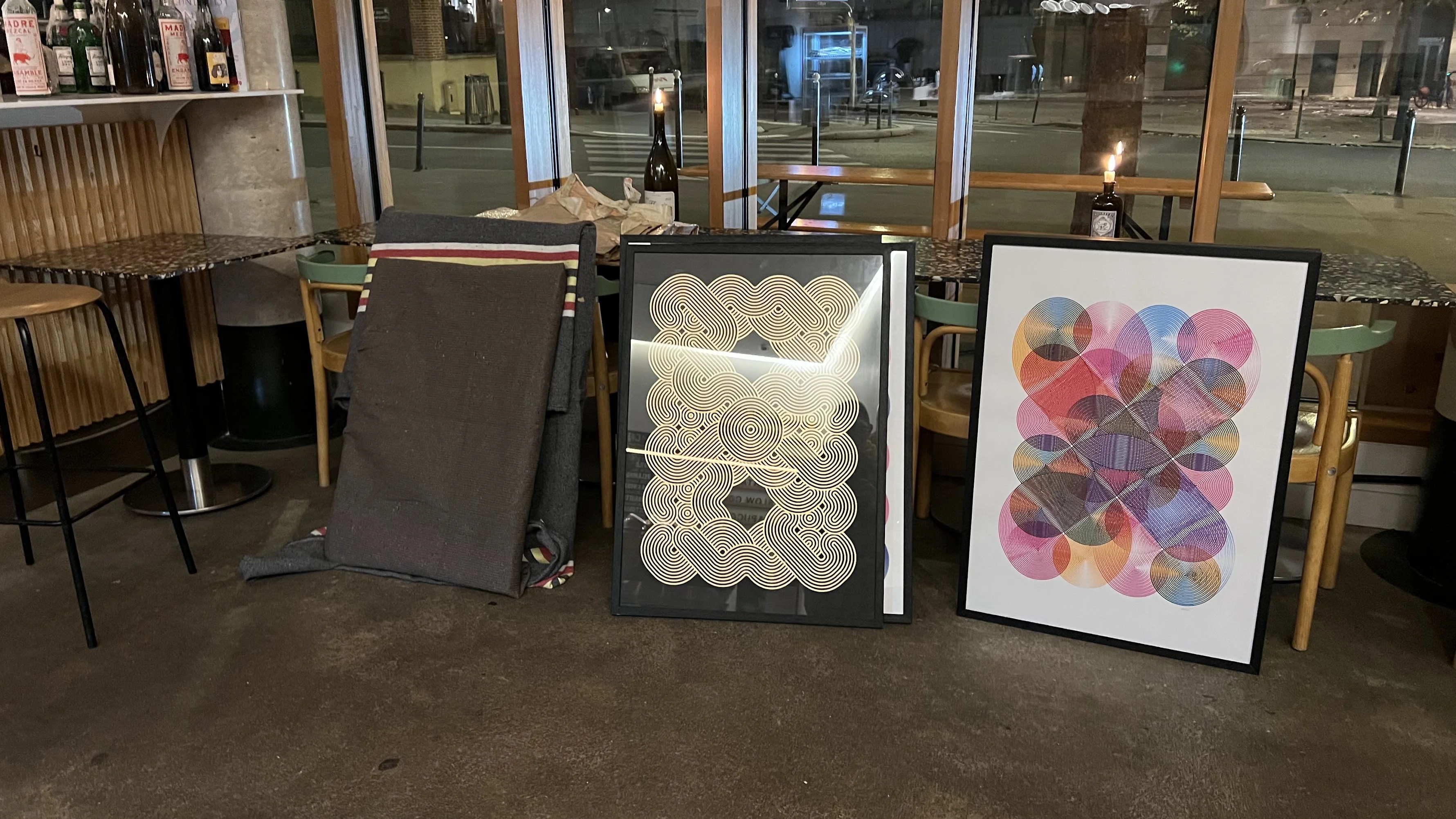 Frames on the floor, end of the night