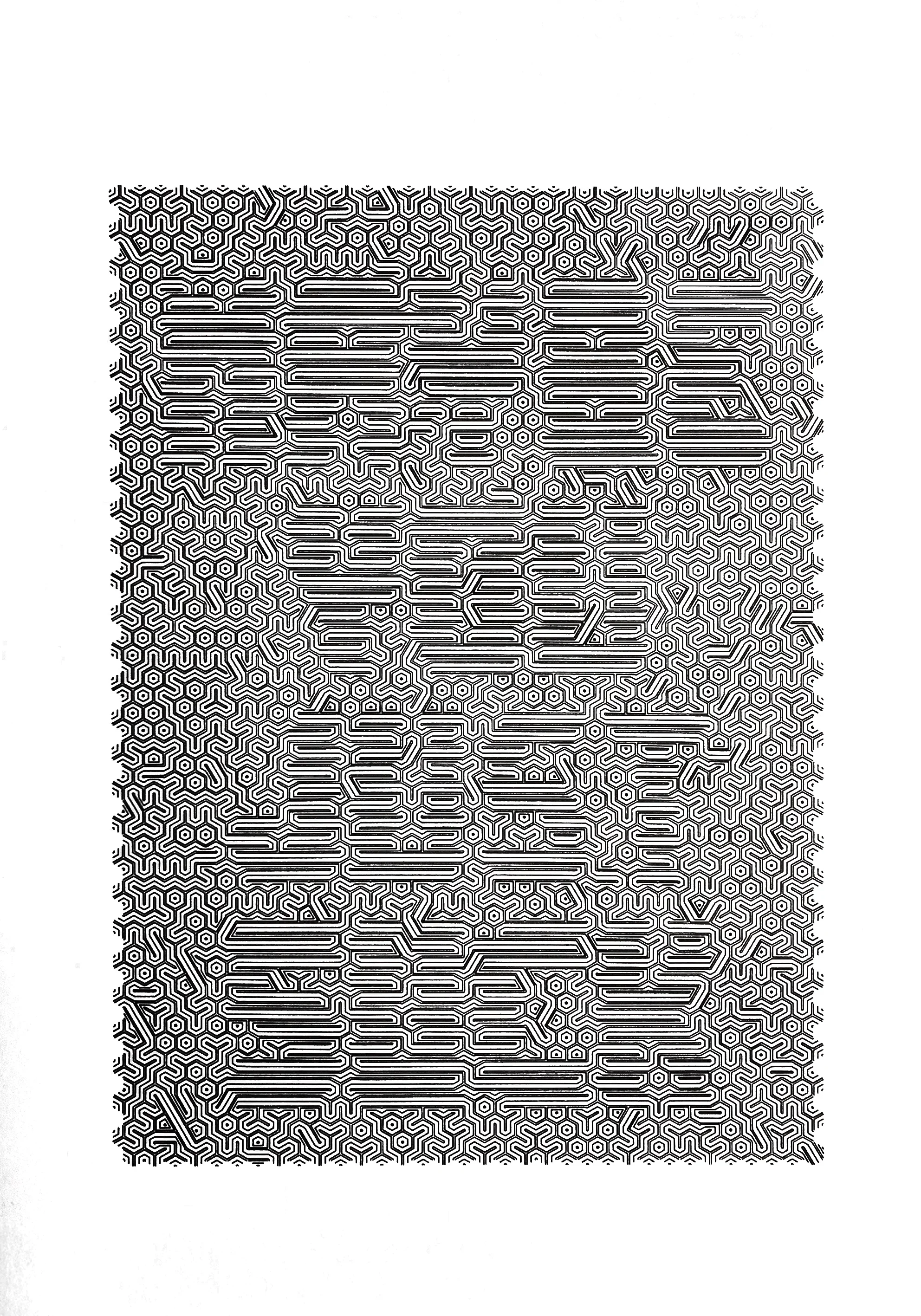 Pen plotter OP art with an hidden message