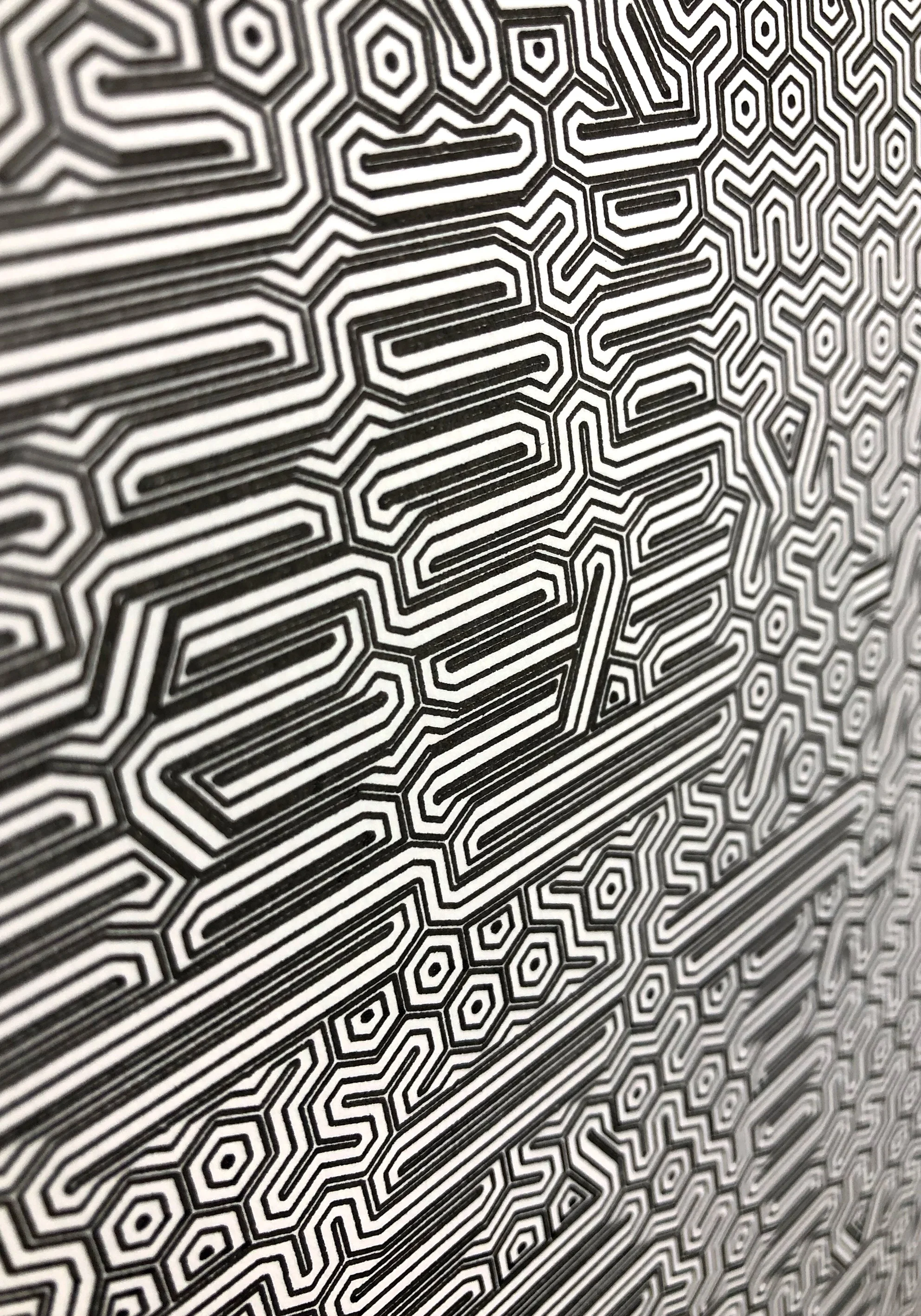 Pen plotter OP art with an hidden message